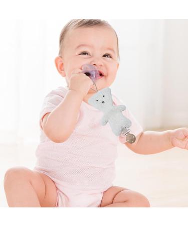 Ruwshuuk Baby Schnuller Clip | Plush Bear Pacifier Holder & Toy | Soothing Clip for Boys & Girls | International Shipping Available - Buy Online on GoSupps.com
