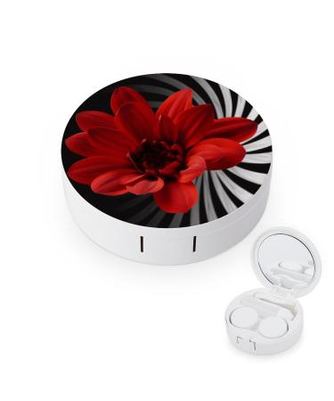 Contact Lens Case Red Flower Print Plastic Contact Lens Case contact Lens Care Box ontact Lens Travel Box