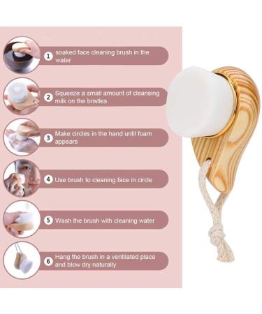 Portable Wooden Handle Facial Cleaning Brush - Manual Pore Cleaner & Massager for Deep Cleansing and Peeling - Buy Online on GoSupps.com