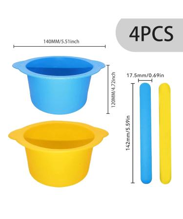 Buy Silicone Wax Pot Liner (2PCs) - Reusable Silicone Wax Melting Bowl with 2 Spatulas | Perfect for Hair Removal | International Shipping Available - Buy Online on GoSupps.com