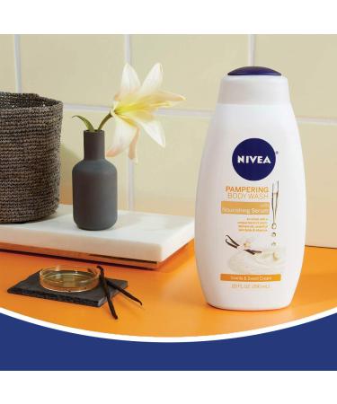 Nivea Pampering Body Wash â€“ Vanilla & Sweet Cream 20 fl oz | Hydrating Cleanser - Buy Online on GoSupps.com