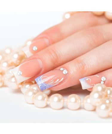 Half-Ground Pearl Nail Art Set | White & Beige Flat Back Pearl Accessories for DIY Projects & Nail Decorations - Buy Online on GoSupps.com