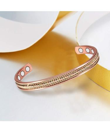 ENERCOPPEX 3500 Gauss Copper Magnet Therapy Bracelet for Arthritis Relief | 99.99% Pure Copper | Carpal Tunnel Syndrome Support (6.7 inches) - Buy Online on GoSupps.com