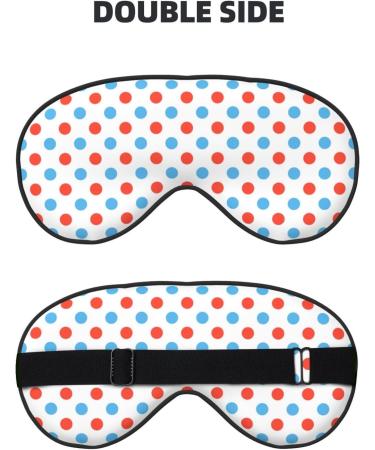 Red Blue Polka Dots Sleep Mask | Double-Sided Soft Adjustable Eye Covers for Comfort & Eye Edema Relief | International Shipping Available - Buy Online on GoSupps.com