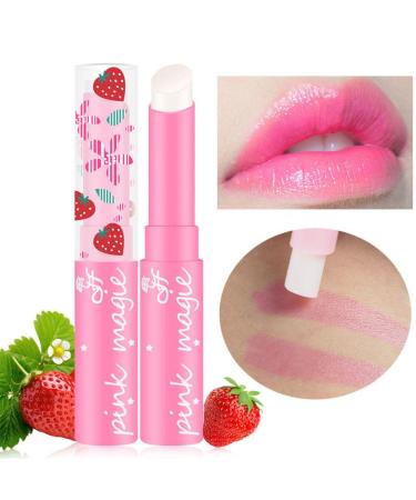 Strawberry Color Changing Lipstick | Waterproof Pink Lip Balm - Long Lasting Hydration for Women - Buy Online on GoSupps.com