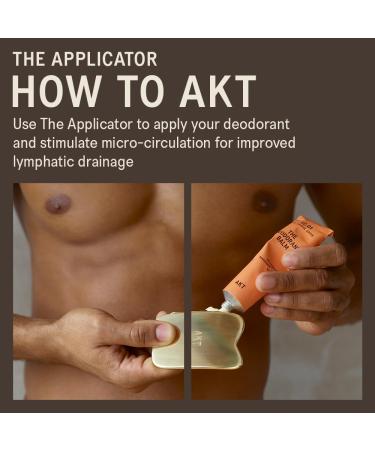 Akt THE APPLICATOR. Inspired by GUA SHA for improved micro-circulation. 100% PLASTIC FREE Made from premium quality brass. Use to apply your NATURAL DEODORANT BALM from LONDON - Buy Online on GoSupps.com
