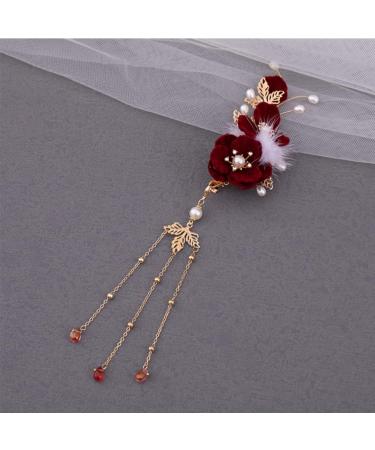 LALAFINA Antique Fur Ball Hair Clip Dangle Tassel Hairpin Women Flower Hair Barrette Dangle Tassel Hair Clip Hair Accessory for Women Japanese Hair Abs Accessories Girl Hanfu - Buy Online on GoSupps.com