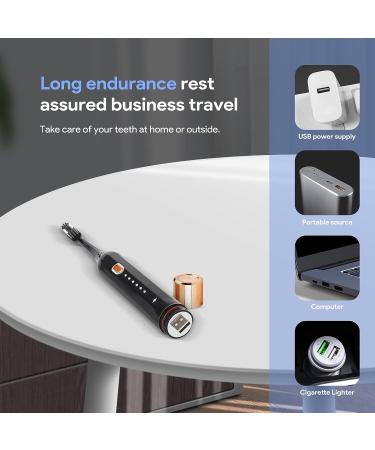 BJJB Adult Electric Toothbrush with 8 Replacement Heads | 60-Day Charge | 6 Modes & 3 Intensity Levels | High Intensity Teeth Cleaning | Hidden Charging | Black - Buy Online on GoSupps.com