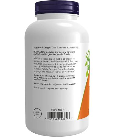 Now Foods Alfalfa 650 mg - 500 Tablets for Natural Health & Wellness - Buy Online on GoSupps.com