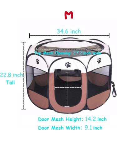 BODISEINT Portable Pet Playpen - Foldable Exercise Pen for Dogs, Cats, and Small Pets - Indoor/Outdoor Kennel for Travel and Camping - Medium Coffee/Beige - Buy Online on GoSupps.com