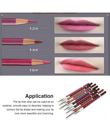  rongweiwang Set of 12 long-lasting lip pencils makeup eyeliner pen smooth makeup pocket-sized women's lip cosmetics - Buy Online on GoSupps.com