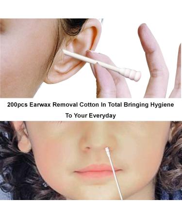 200 Pcs Natural Cotton Swab Ear Wax Removal Tool - Disposable Kids Ear Cleaner - Buy Online on GoSupps.com