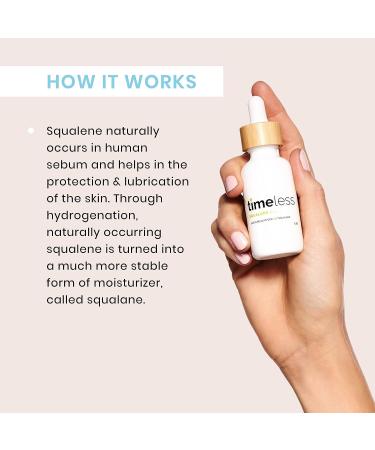 Timeless Skin Care Squalane 100% Pure Olive Squalane 30ml - Hydrate & Restore Skin | International Shipping Available - Buy Online on GoSupps.com