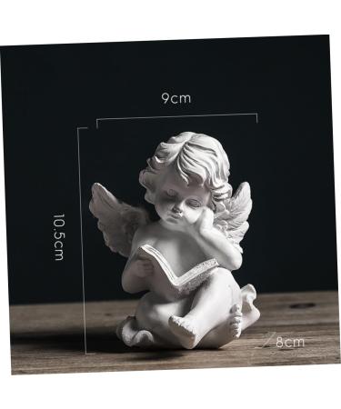 Alipis Decor Resin Crafts Reading a Book Staue Figure Unique Angel Ornaments Accessories Jam Dining Table - Buy Online on GoSupps.com