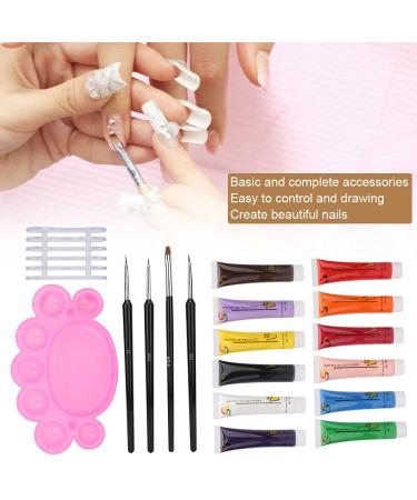 Nail Art Tools Kit - 4-Piece Set for DIY Manicure Design | Nail Brushes Palette & Polish | International Shipping - Buy Online on GoSupps.com