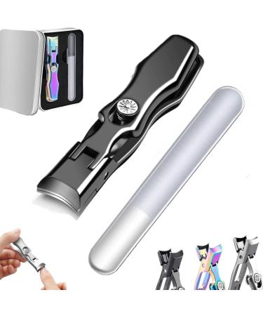 Argumub luxgrip German toenail clippers for thick nails lux grip of German nail clippers ultra-wide toenail clippers high-performance nail cutters (black)