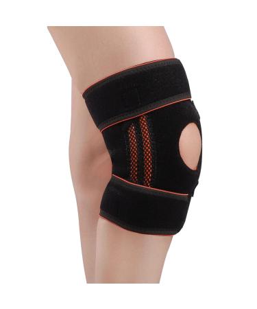 Black Unisex Adjustable Sports Knee Support | Silicone Spring Hollow Design for Enhanced Comfort - Buy Online on GoSupps.com