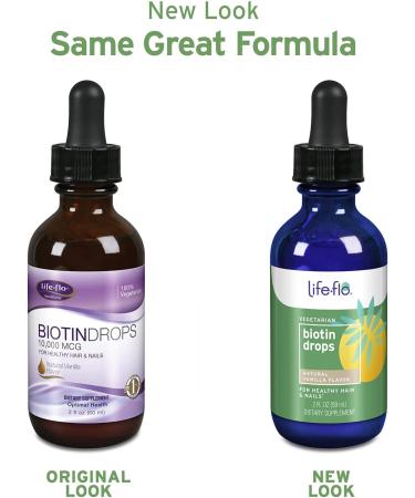 Life-flo Biotin Drops 10000 mcg | Natural Vanilla Flavor for Healthy Hair & Nails - 2 fl oz - Buy Online on GoSupps.com