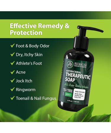Tea Tree Oil Antifungal Antibacterial Soap 16oz for Jock Itch, Athletes Foot, Nail Fungus, Eczema - Men and Women - Buy Online on GoSupps.com