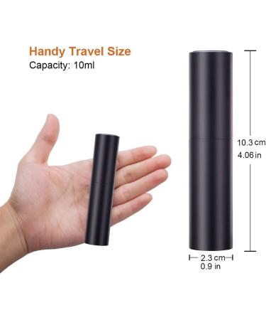 Travel Perfume Atomizer 10ml - Refillable Twist-Up Pocket Perfume Spray Bottle (Black) - Perfect for On-the-Go Fragrance - Buy Online on GoSupps.com