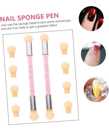 Mikinona Gradient Painting Eyeshadow Nail Kit | 4pcs Dual Brush Manicure Set with Rhinestone Pen Builder | Makeup Sponge, Round Tools Included | Pink | 16X2X2CMx2pcs - Buy Online on GoSupps.com