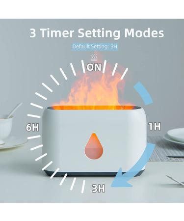Flame Aroma Diffuser - Essential Oil Aromatherapy Humidifier with Night Light, Timer & Adjustable Brightness - Quiet Scent Diffuser for Home & Office (White) - Buy Online on GoSupps.com
