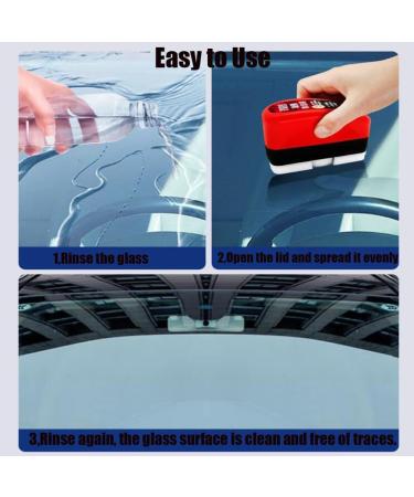 Arhdcompuly Automotive Oil Film Cleaning Brush Glass Cleaning Board Certainow Glass Cleaner Glass Coating for Windshield Oil Film Remover for Car Cleaning (120ml) - Buy Online on GoSupps.com