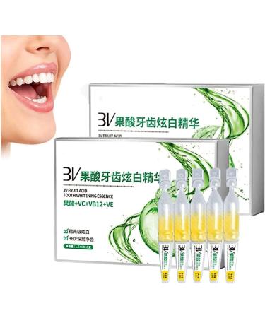 REPWEY 2 x TLOPA Toothpaste Bulbs Tooth Serum 3 V Fruit Acid Teeth Whitening Essence Stain Remover for Teeth