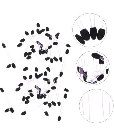 SOESFOUFU 100pcs Eye Shadow Stick Dual Sides Eye Shadow Sponge Eyeliner Brush Eyeshadow Rubber Cotton Black 7.5x0.5cm Black - Buy Online on GoSupps.com