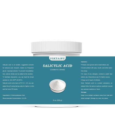 Pure Salicylic Acid Powder (8 oz) - Cosmetic Grade No Additives BHA Exfoliant for DIY Skincare & Beauty Products - Buy Online on GoSupps.com