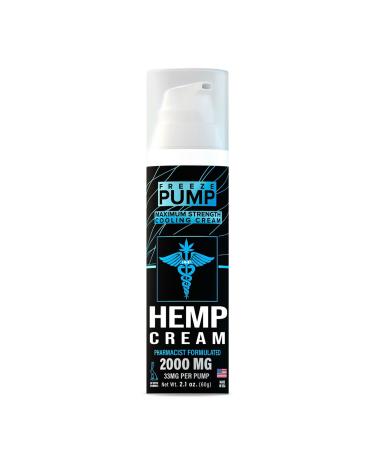 HMP BRANDS  Hemp Cream for Maximum Strength Support 2000MG Hemp Cooling Muscle Body Cream Discomfort Relief w Menthol Ideal for Muscle Body & Joint Support Natural Formula Made in USA 2.1oz Original
