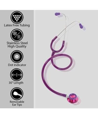 Buy Acoustic Stethoscope for Doctors & Medical Students - Lightweight Flexible Soft Ear Knobs - Purple | International Shipping Available - Buy Online on GoSupps.com