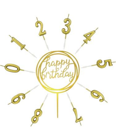 IBLESSU 10-Pieces Number Birthday Candles - Happy Birthday Cake Candles Number 0-9 Glitter Cake Topper Decoration for Birthday Party Anniversary Kids Adults (Gold) - Buy Online on GoSupps.com