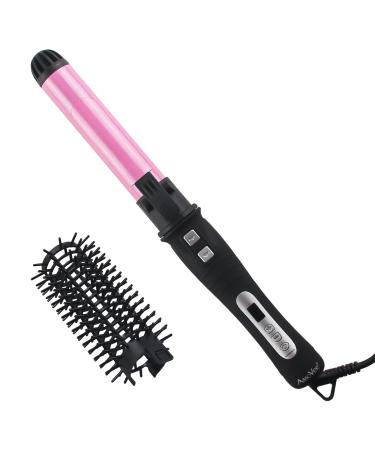 Upgraded AmoVee Rotating Curling Iron 1.25 Inch Auto Ceramic Curling Iron Adjustable Temps 180 F to 410 F Dual Voltage A Valentines Day Gifts for Her (Long Clip)