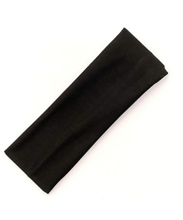 Allsorts 7cm Plain Stretchy Fabric Headband Kylie Band Headband Hairband Hair Bandeau (Black)