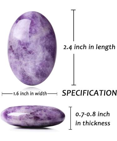 Buy XIANNVXI 2.4 Large Amethyst Worry Stones - Natural Polished Palm Gemstones for Healing & Reiki Energy - Buy Online on GoSupps.com