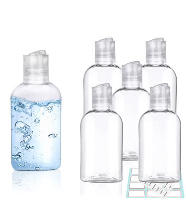 Kitchen GIMS Clear Plastic Empty Squeeze Bottles with Disc Top Caps 6 Pack 3.4 oz Travel Bottles TSA Approved Leak Proof Plastic Travel Bottles for Shampoo Conditioner & Lotion 3.4 oz Clear Cap