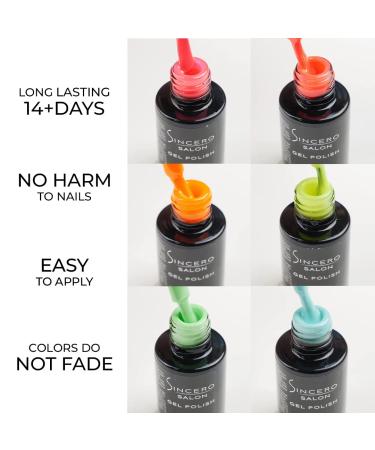 SINCERO SALON UV Gel Nail Polish Set - Neon Dream 6 Soak Off Gel Colors for Stunning Nails | International Shipping Available - Buy Online on GoSupps.com