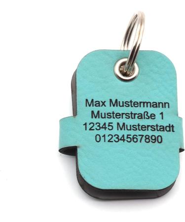 Custom Engraved Copter Farm Dog Collar Accessories | Art & Real Leather Bags | Turquoise Rectangle Design - Buy Online on GoSupps.com