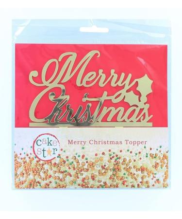 Cake Star Merry Christmas Cake Topper Gold Festive Cake Decoration Food Safe and Easy to Use - Buy Online on GoSupps.com
