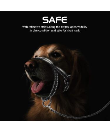 Pawaboo Dog Halver - Pet Safe Control for Dog Training | Adjustable Nylon Reflective Harness for Medium Dogs - Black - Buy Online on GoSupps.com