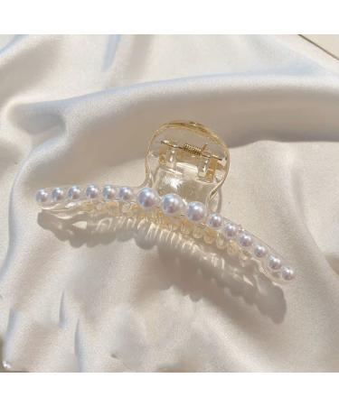 Mehayi 4 PCS Large Pearl Hair Claw Clips | Hair Barrette Clamps for Women & Girls | Fashion Accessories for Party & Wedding - Buy Online on GoSupps.com