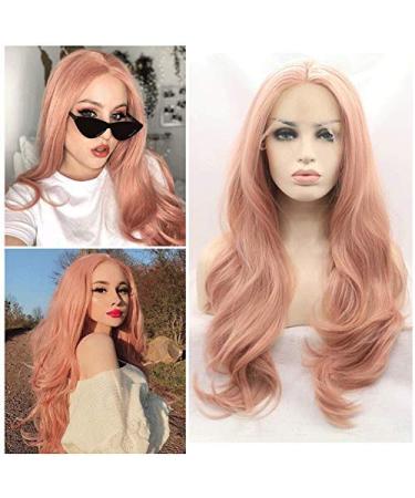 BGHJUE Lace Front Pink Wigs for Women - 24 Long Wavy Synthetic Rose Wig - Buy Online on GoSupps.com