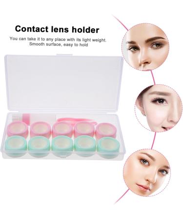 Solustrie Contact Lens Container Set - Travel Organizer with Tweezers Dustproof Holder & Mirror for International Shipping - Buy Online on GoSupps.com