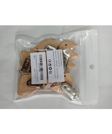 Premium Wood Pacifier Clips Set - 6 Pieces | Durable & Safe Baby Pacifier Clips - Buy Online on GoSupps.com