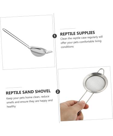 GANAZONO 6 Pcs Reptile Sand Shovel Reptichip Strainers Fine Mesh Pet Poo Shovel Silver Stainless Steel 20X7X3CMx3pcs Silverx3pcs - Buy Online on GoSupps.com