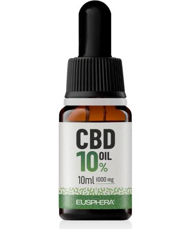 EUSPHERA - Hemp Oil 10% Pure 100% Natural CBD Oil With Omega 3 6 9 and Vitamins Without Coservater Made in EU 300+ Drops 10ml 1000mg - Buy Online on GoSupps.com
