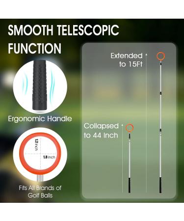 ToVii Golf Ball Retriever - 18ft Aluminum Alloy Shaft Telescopic Tool with Premium Nylon Cup - Golf Accessories for Men and Women - Buy Online on GoSupps.com