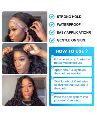 1.3OZ Waterproof Lace Wig Glue Combo Pack with Hair Wax Stick - Wig Glue Remover, Elastic Band, Dual Brush, False Eyelashes - 6 Pack - Buy Online on GoSupps.com