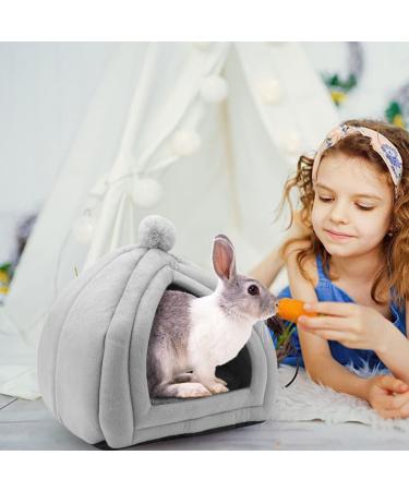 Small Animal Pet Winter House Pet Tent Cave Bed for Cats/Small Dogs Guinea Pig Bed Cat Bed House Rabbit Bed Warm Guinea Pig Cave Beds with Removable Cushion for Hamster Small Animals 25x25CM Gray - Buy Online on GoSupps.com